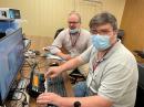 ARRL members Mark Stenning, AA1AC (left) of Newport, Rhode Island, and Christopher Stenning, K1XHX of East Greenwich, Rhode Island, were among those operating from special event station W1A, organized for the convention by members of the Yankee Clipper Contest Club. [Bob Inderbitzen, NQ1R, photo]